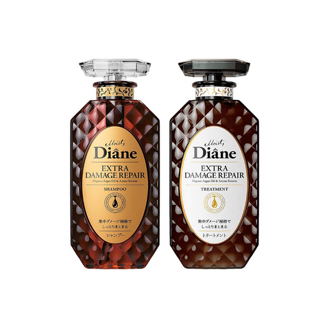 Shampooing et après-shampooing réparateurs pour cheveux abîmés Moist Diane Extra Damage Repair