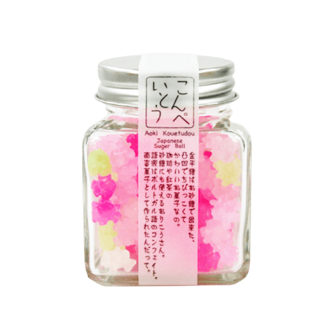 Aoki Kouetudou Konpeito Japanese Sugar Ball - Peach Strawberry Flavor