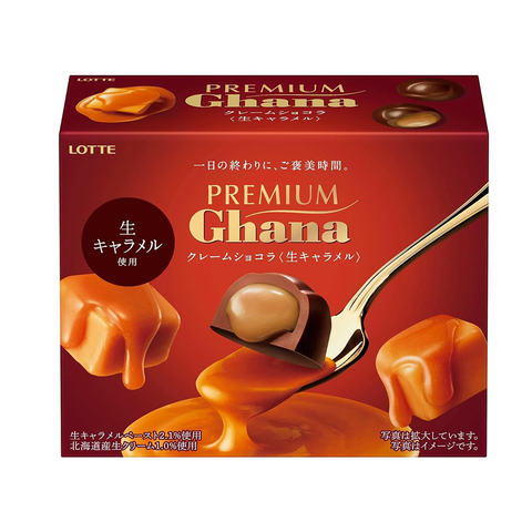 Lotte Premium Ghana Caramel Cream filled Chocolate 65g