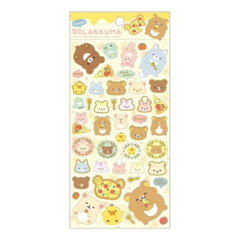 Rilakkuma Pizza Time Stickers, 1 sticker sheet