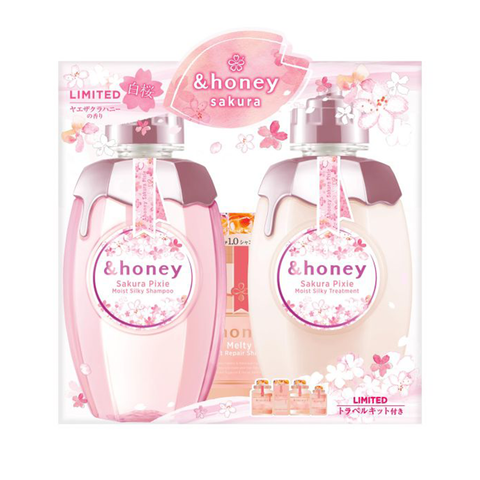 Vicrea &honey Pixie Moist Shampoo + Conditioner Bundle, Sakura Edition