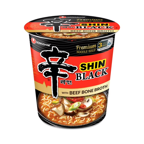 Shin Noodles Black - Beef Bone Broth Cup 1 serving