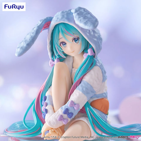 FuRyu Hatsune Miku Rabbit Ear Hood Pajama Noodle Stopper Blue Ver. (JP Ver.)