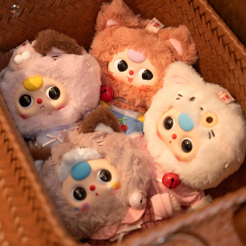 CUREPLANETA Baby Three Cat Wardrobe Plush Pendant Blind Box