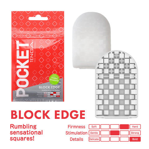 Tenga Pocket Male Sex Toy - Block Edge 1pcs