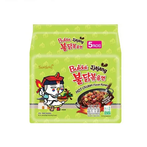 Samyang Buldak Ramen Noodles 5-pack Jjajang Korean Black Bean