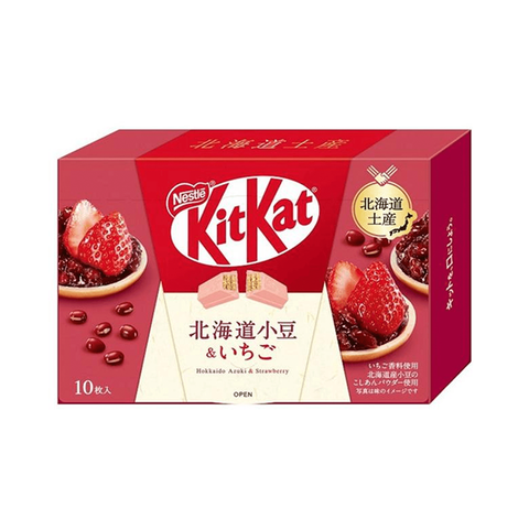 Japanese Kit Kat Hokkaido Red Bean & Strawberry Flavor - 10pcs