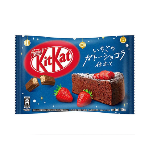 Japanese Kit Kat a Pack of 10 Mini Bars Strawberry Chocolate Cake